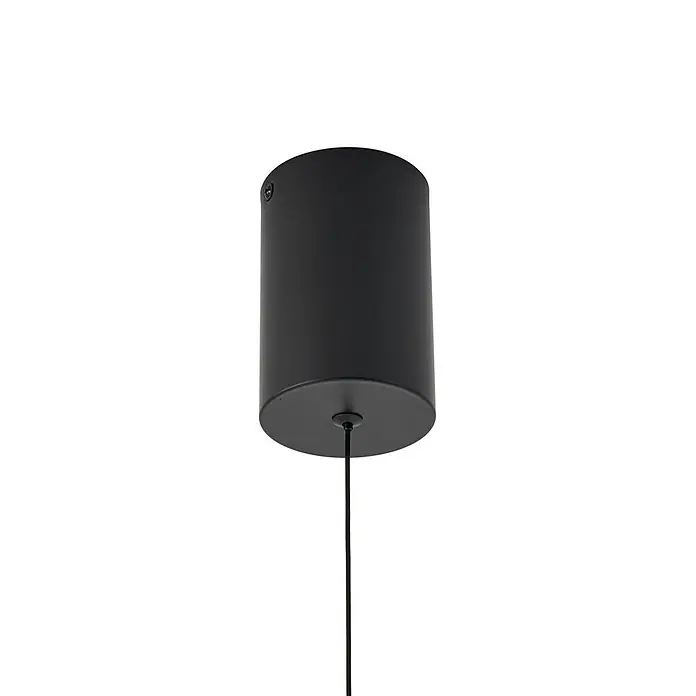Lucande LED Stehlampe Wohnzimmer in weiß, schwarz, dimmbar Stehleuchte -  - Schwarzer zylindrischer Deckenbaldachin mit unten austretendem Kabel.