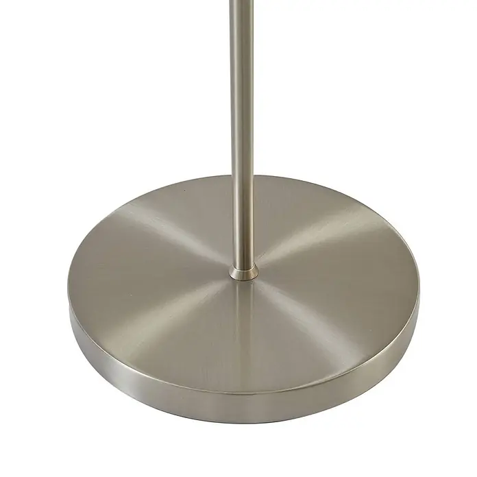 Lindby Stehlampe Wohnzimmer in nickel matt, grau, up down Stehleuchte -  - Runder Lampenfuß aus gebürstetem Nickel mit schlankem Ständer.