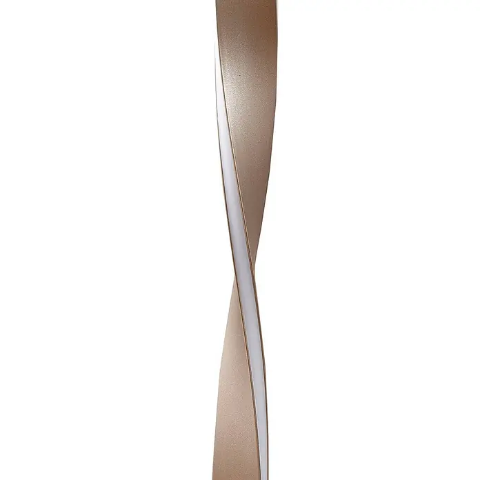 Lindby LED Stehlampe Wohnzimmer in braun, Stehleuchte -  - Eine hohe, gedrehte Standleuchte in Roségold mit integriertem weißem LED-Lichtstreifen entlang ihrer spiralförmigen Kurve.
