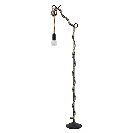 Lucande Stehlampe Wohnzimmer in schwarz, hellbraun, Stehleuchte