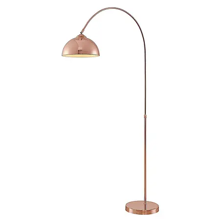 Lindby Stehlampe in kupfer, Bogenlampe Wohnzimmer