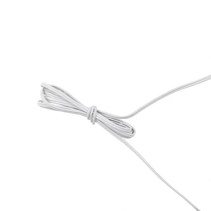 Lindby LED Stehlampe Wohnzimmer in weiß, dimmbar Stehleuchte -  - Weißes Kabel, teilweise aufgewickelt und gebündelt.