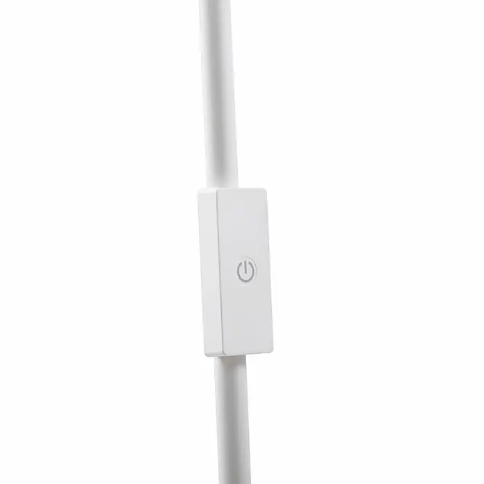 Lindby LED Stehlampe Wohnzimmer in weiß, dimmbar Stehleuchte -  - Weiße Steuerbox mit Ein-/Ausschalter, integriert in eine weiße Stange.