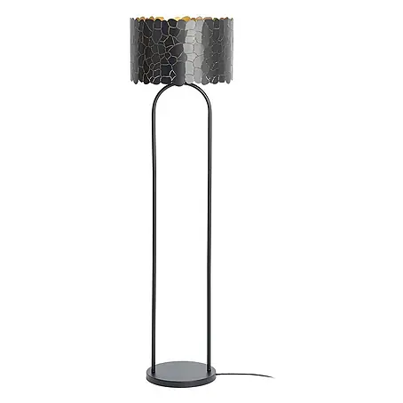 Lindby Stehlampe Wohnzimmer in schwarz, gold, Stehleuchte