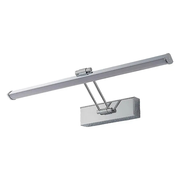 Lindby LED Wandleuchte innen in chrom, weiß, Wandlampe -  - Polierte Chrom-Bilderleuchte mit rechteckigem Sockel und verstellbaren Armen, ausgestattet mit einer langen Lichtleiste.