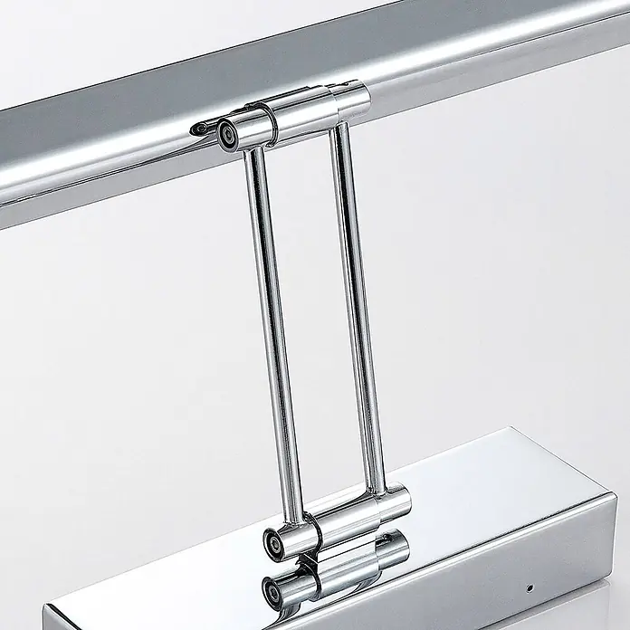 Lindby LED Wandleuchte innen in chrom, weiß, Wandlampe -  - Polierte Chrom-Bilderleuchte mit Klapparmen und rechteckigem Sockel.
