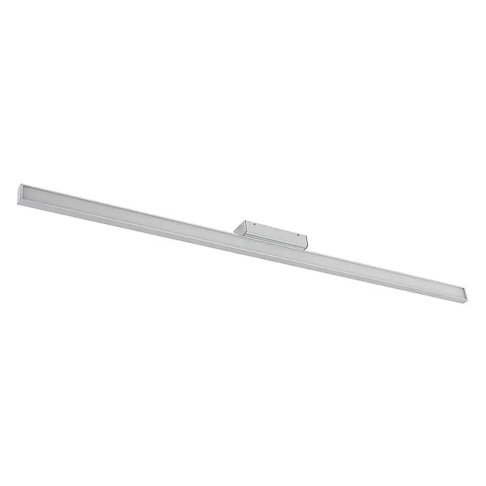 Lindby Wandleuchte Alenia - alu / grau / zink - Silberne lineare LED-Leuchte mit mattierter Abdeckung und mittiger Montagebox.