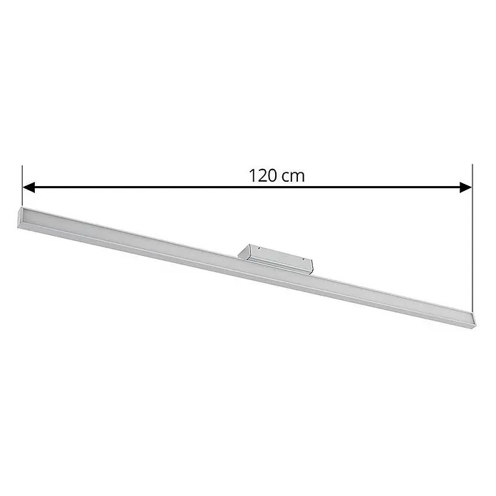 Lindby Wandleuchte Alenia - alu / grau / zink - Graues 120 cm langes LED-Linearleuchte mit zentraler Stromversorgung.