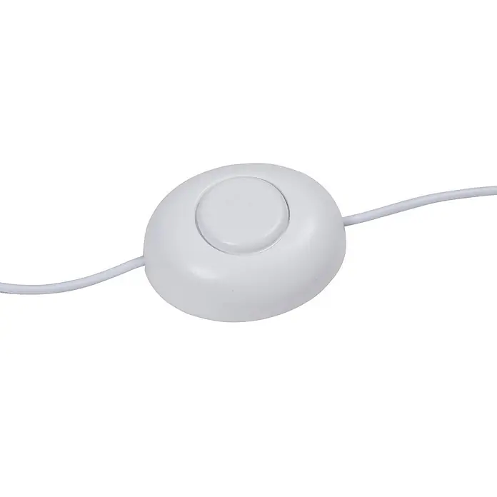 Lucande LED Stehlampe Wohnzimmer in beige, weiß, Stehleuchte -  - Weißer Inline-Fußschalter aus Kunststoff für eine Lampenschnur.