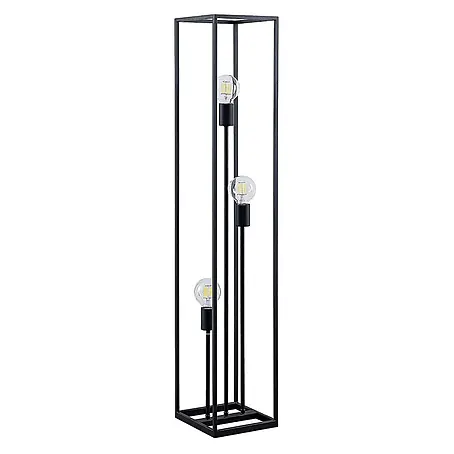 Lindby Stehlampe Wohnzimmer, Stehleuchte schwarz Metall, Ecklampe 3x E27