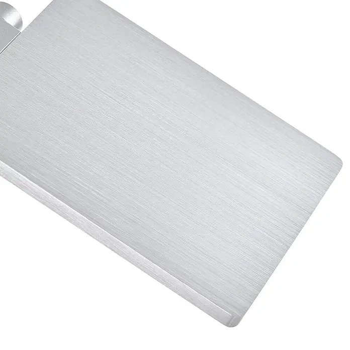 Lucande LED Stehlampe dimmbar, LED Standleuchte, Stehleuchte Arbeitszimmer -  - Gebürstete silberne Metallplatte mit leicht abgerundeten Ecken.