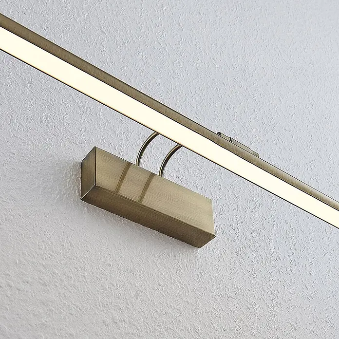 Lindby LED Bilderleuchte in altmessing, Wandleuchte Bilderlampe -  - Wandmontierte LED-Bilderleuchte in Antik-Messing-Optik.
