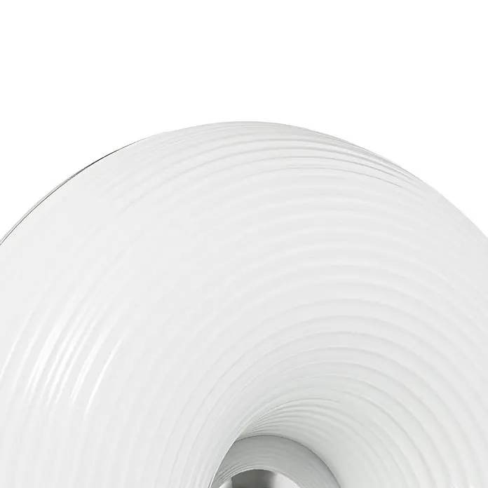 Lindby LED Wandleuchte innen in weiß, chrom, dimmbar Wandlampe -  - Weißer, gerippter, gekrümmter Lampenschirm oder Dekoobjekt.