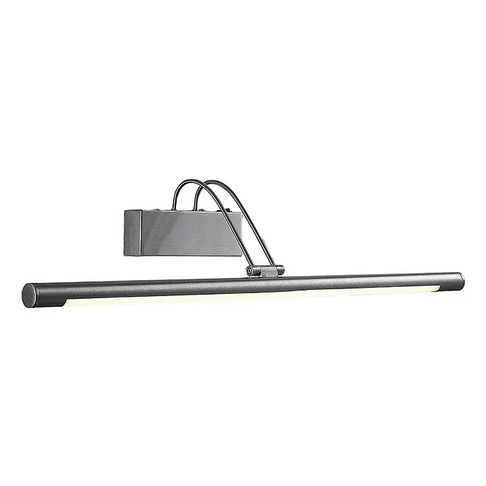 Lucande Bilderleuchte LED mit Schalter, Spiegelleuchte 69 cm -  - Gebürstete Metall-LED-Bilderleuchte mit rechteckigem Sockel und langer zylindrischer Stange.