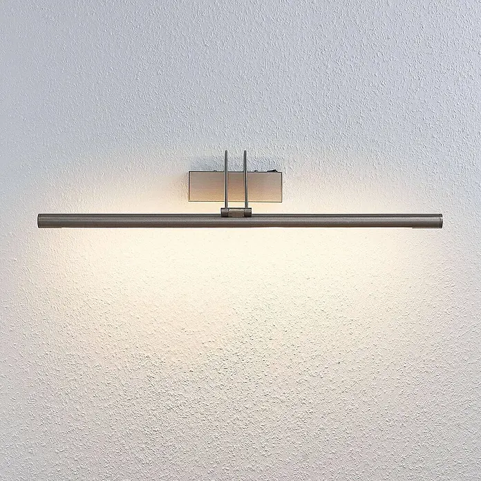 Lucande Bilderleuchte LED mit Schalter, Spiegelleuchte 69 cm -  - Wandmontierte lineare LED-Bilderleuchte aus gebürstetem Metall mit warmweißem Licht.