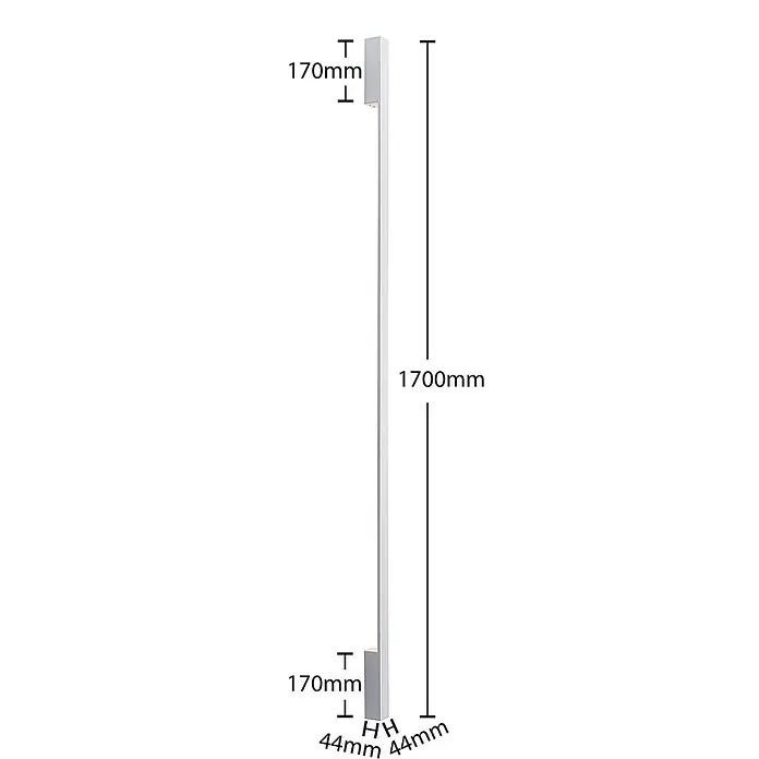 Arcchio LED Wandleuchte innen in weiß, Wandlampe -  - Silberfarbene, schlanke LED-Wandleuchte, 1700mm hoch, 44mm breit/tief. Mit 170mm beleuchteten Abschnitten oben und unten.