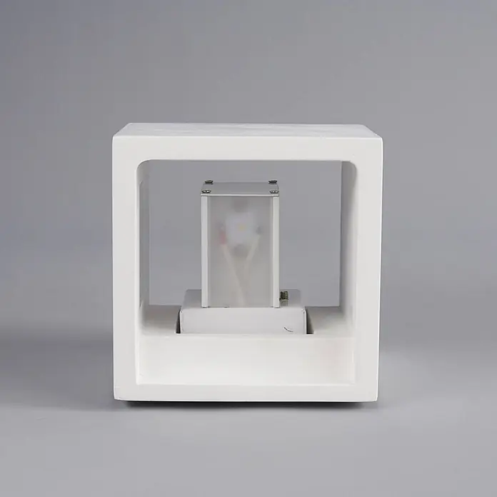 Lindby Wandleuchte Marita - weiß / opal, weiß / opal - Weiße quadratische Außenwandleuchte mit interner LED-Einheit für Auf- und Abwärtslicht.