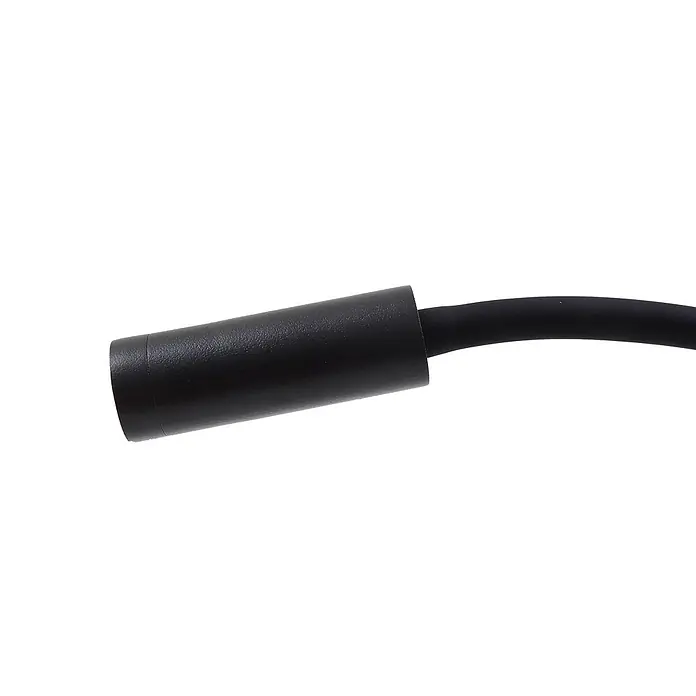 Lucande LED Wandleuchte innen in schwarz, Leselampe Wand -  - Schwarzes zylindrisches Gehäuse, das mit einem schwarzen Kabel verbunden ist.