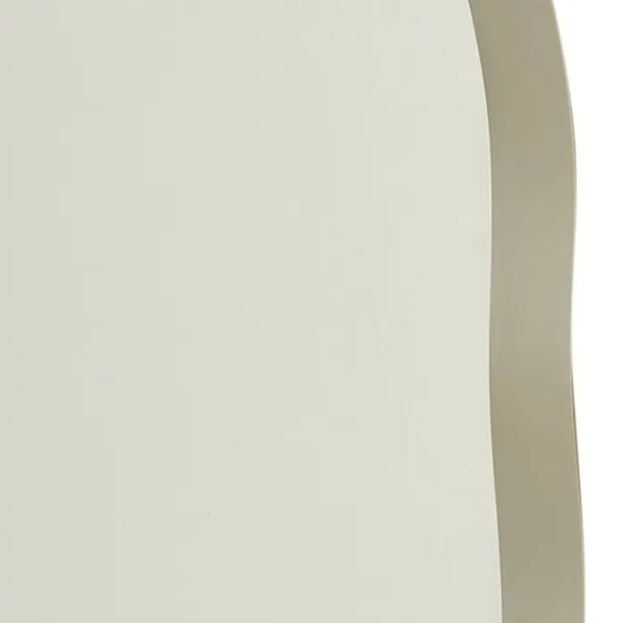Lindby LED Wandleuchte innen in beige, up down Wandlampe -  - Nahaufnahme einer hellbeigen Polsterplatte mit gebogenem, dunkelbeigem Rand.