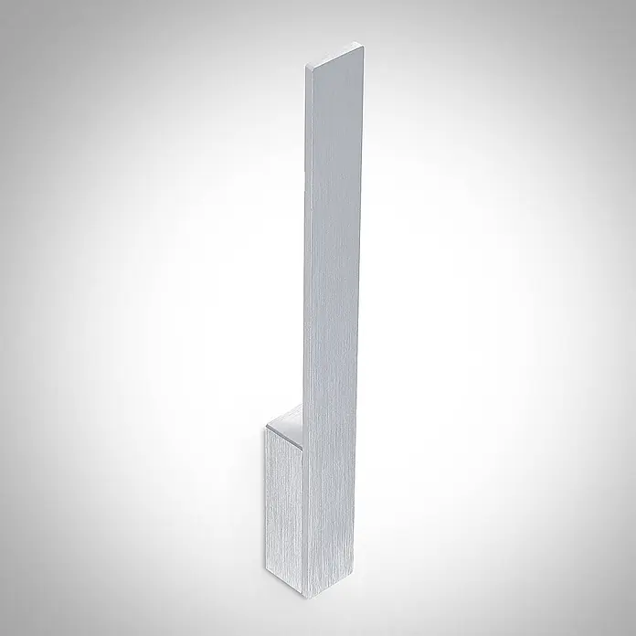 Arcchio LED Wandleuchte innen in aluminium gebürstet, Wandlampe -  - Minimalistischer Wandhalter aus gebürstetem Silbermetall mit rechteckigem Design.
