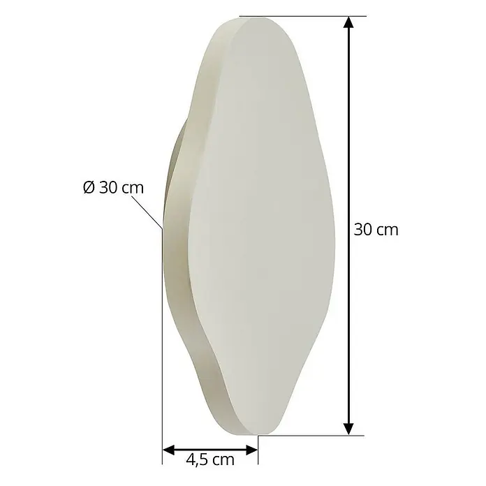 Lindby LED Wandleuchte innen in beige, up down Wandlampe -  - Cremefarbene, organisch geformte LED-Wandleuchte, 30x30 cm, 4,5 cm tief.