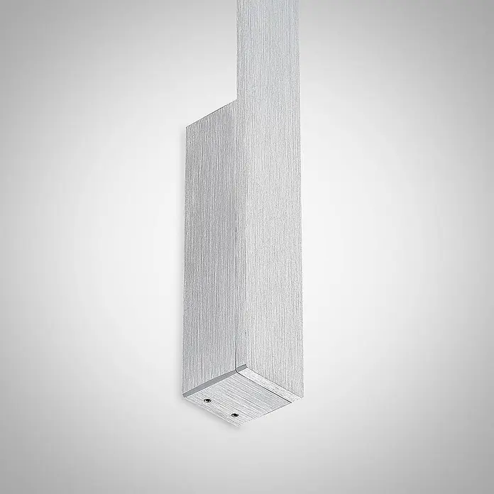 Arcchio LED Wandleuchte innen in aluminium gebürstet, Wandlampe -  - Rechteckige Leuchte aus gebürstetem Silbermetall mit zwei integrierten, nach unten gerichteten Strahlern.