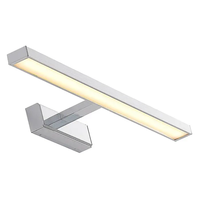 Lindby LED Wandleuchte innen in weiß, chrom, Wandlampe -  - Silberne LED-Spiegel-/Bilderleuchte mit rechteckigem Lichtbalken, warmweißes Licht. Wandmontage.