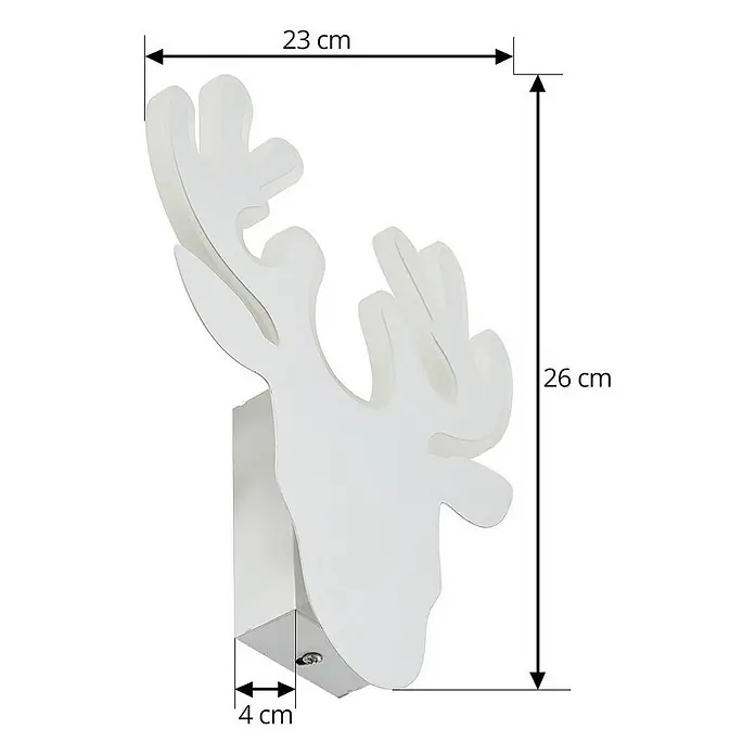 Lindby LED Wandleuchte innen in weiß, up down Wandlampe -  - Weiße Hirschkopf-Wandlampe mit den Maßen 23 cm Breite, 26 cm Höhe und 4 cm Tiefe.