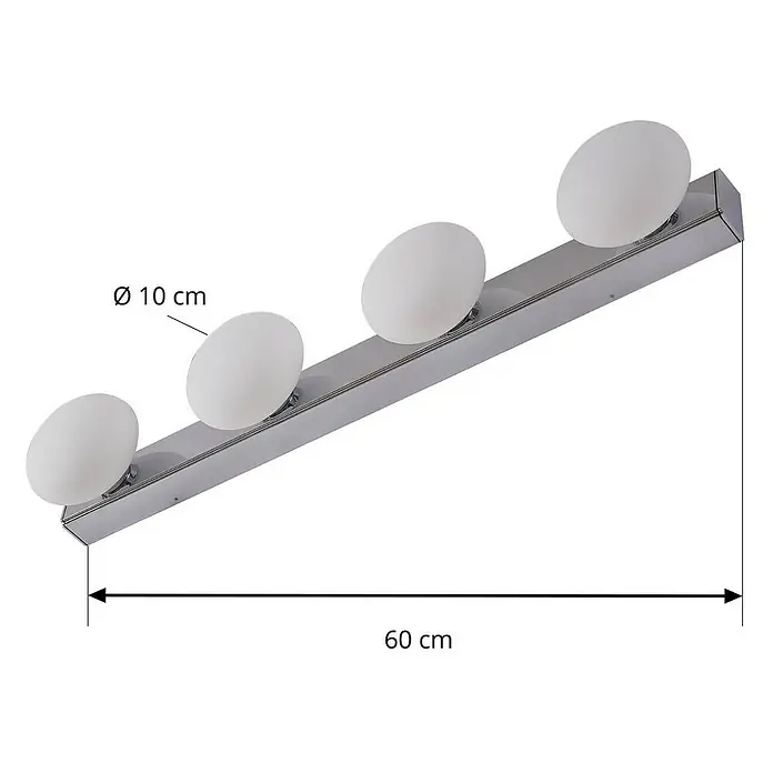 Lucande Wandleuchte Myrra - chrom / silber, weiß / opal