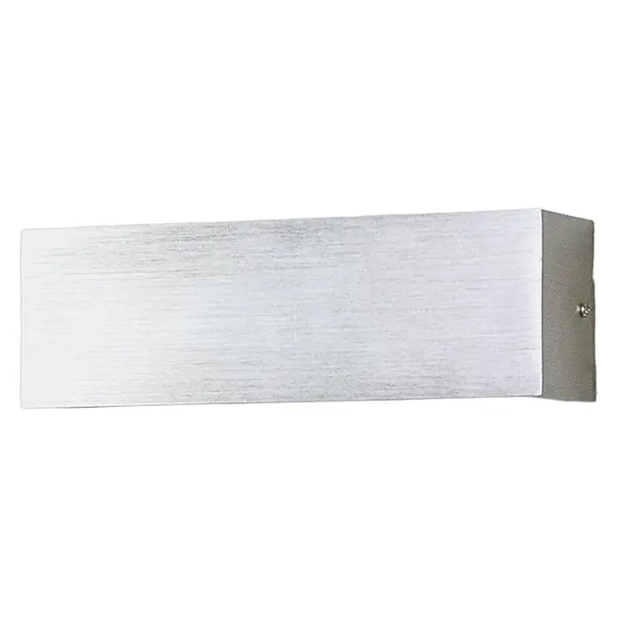 Lindby Wandleuchte Ranik - alu / grau / zink, alu / grau / zink - Silberne rechteckige Wandlampe mit gebürsteter Metalloberfläche.