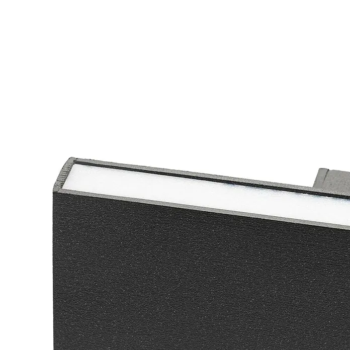 Lindby LED Wandleuchte innen in schwarz, up down Wandlampe -  - Schwarz texturiertes Eckprofil mit weißem Schaumstoffeinsatz.