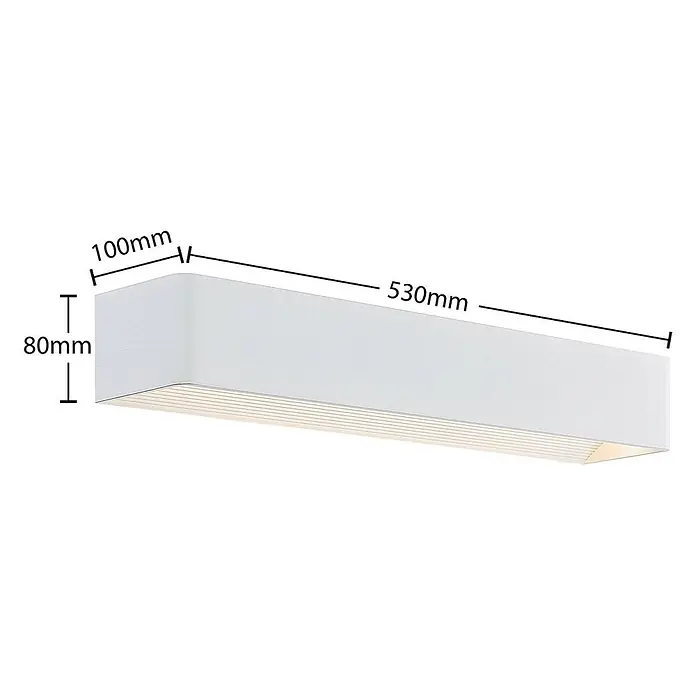 Arcchio LED Wandleuchte innen in weiß, Wandlampe -  - Rechteckige weiße Wandleuchte, Maße: 530mm Länge, 100mm Breite, 80mm Höhe.