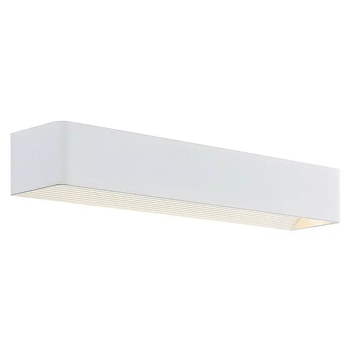 Arcchio LED Wandleuchte innen in weiß, Wandlampe -  - Rechteckige weiße Wandleuchte mit strukturierter Oberfläche und Lamellendiffusor für gerichtetes Licht.