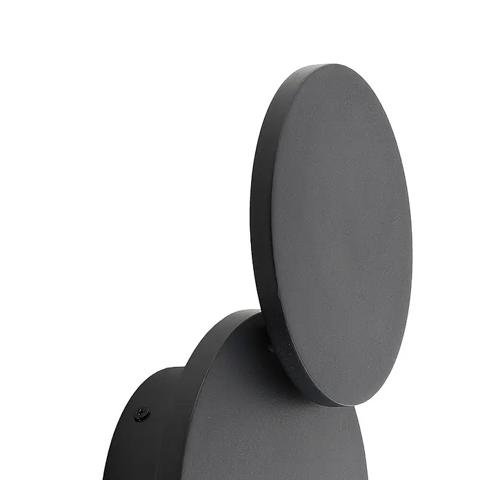 Lucande LED Wandleuchte innen in schwarz, Wandlampe -  - Moderne dunkelgraue Wandleuchte mit zwei verstellbaren runden Leuchtköpfen.