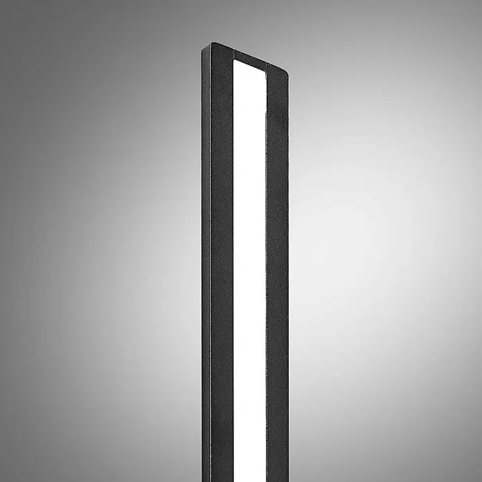 Arcchio LED Wandleuchte innen in schwarz, Wandlampe -  - Schwarze, strukturierte vertikale Leuchte mit hellem weißem Lichtstreifen.