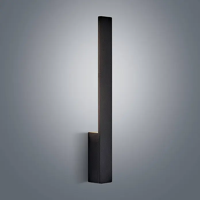 Arcchio LED Wandleuchte innen in schwarz, Wandlampe -  - Schwarze, moderne rechteckige LED-Wandleuchte, vertikal montiert, mit Licht nach oben und unten.