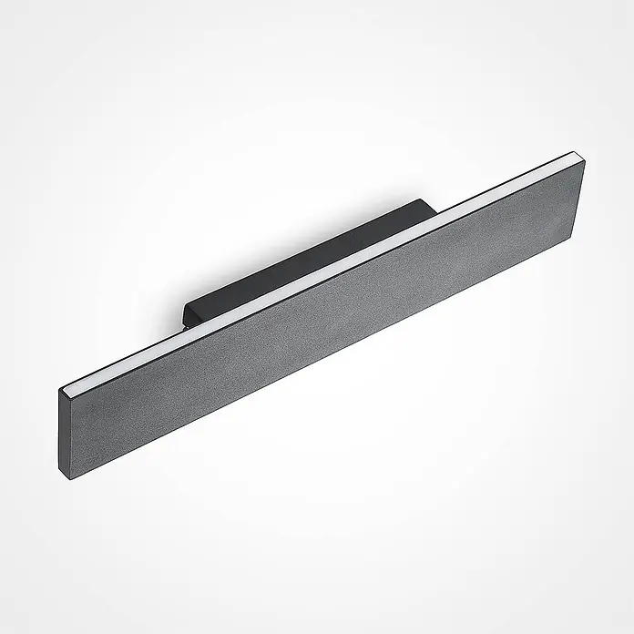 Lindby LED Wandleuchte innen in schwarz, up down Wandlampe -  - Dunkelgraue, texturierte LED-Wandleuchte mit integriertem Lichtstreifen.