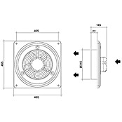 Air-Circle Außenwand-Ventilator Basic 300 (Durchmesser: 315 mm, Max. Luftleistung: 1.382 m³/h, Grau)