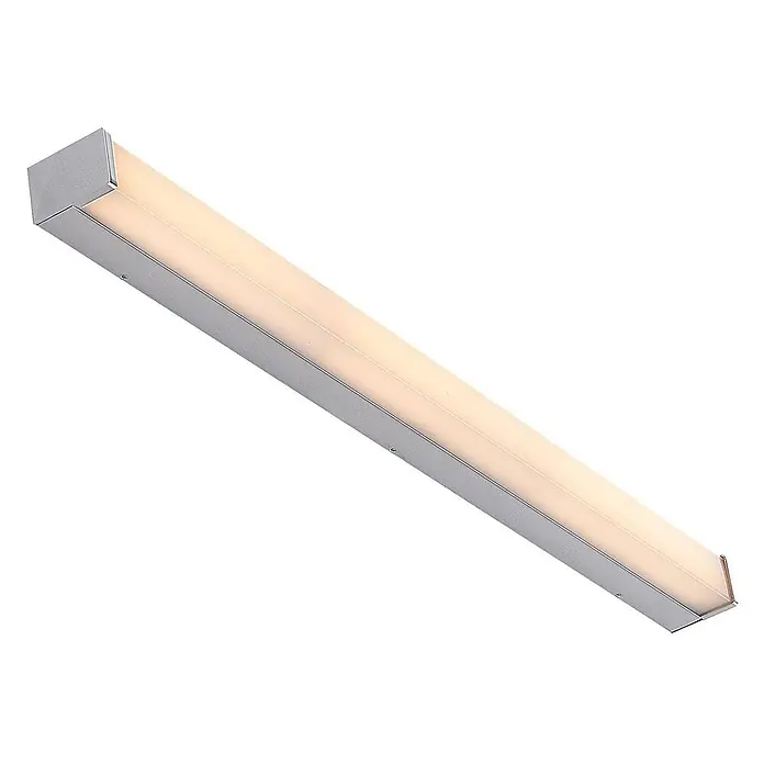 Lindby LED Wandleuchte innen in weiß, chrom, Wandlampe -  - Lineare LED-Leuchte aus Chrom mit mattierter Abdeckung, die warmweißes Licht abgibt.