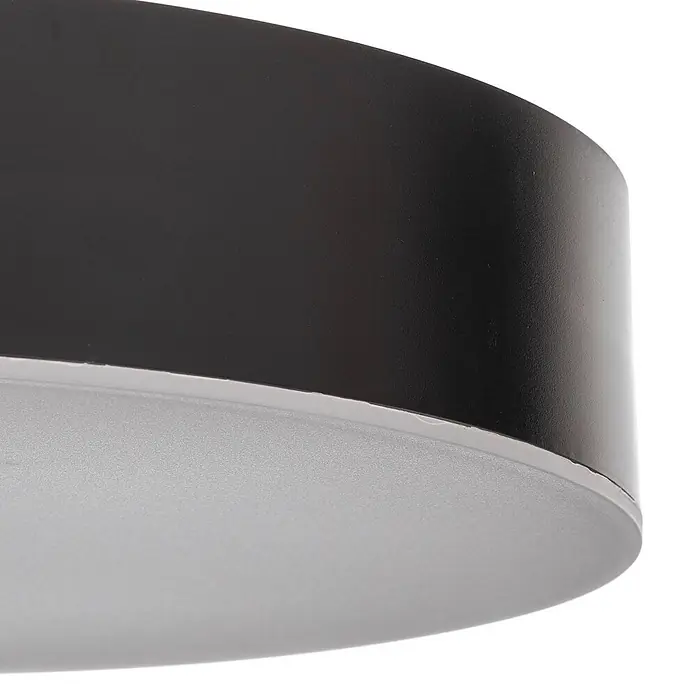 Lindby LED Outdoor Deckenlampe in anthrazit, weiß, mit Bewegungsmelder, -  - Runde Leuchte mit dunklem, strukturiertem Rand und mattierter Lichtfläche.