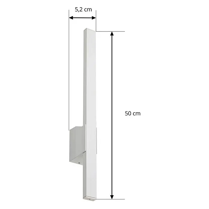 Lindby LED Wandleuchte aussen in weiß, Aussenlampe Wand -  - Weiße rechteckige Wandleuchte, 50 cm hoch und 5,2 cm breit.