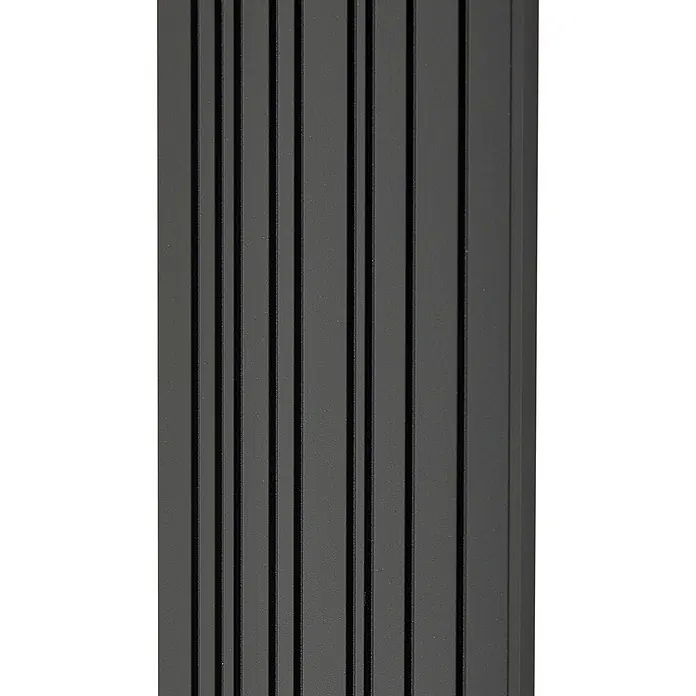 Lucande LED Wandleuchte aussen in schwarz, Aussenlampe Wand -  - Dunkelgraue Platte mit vertikalen Rillen.