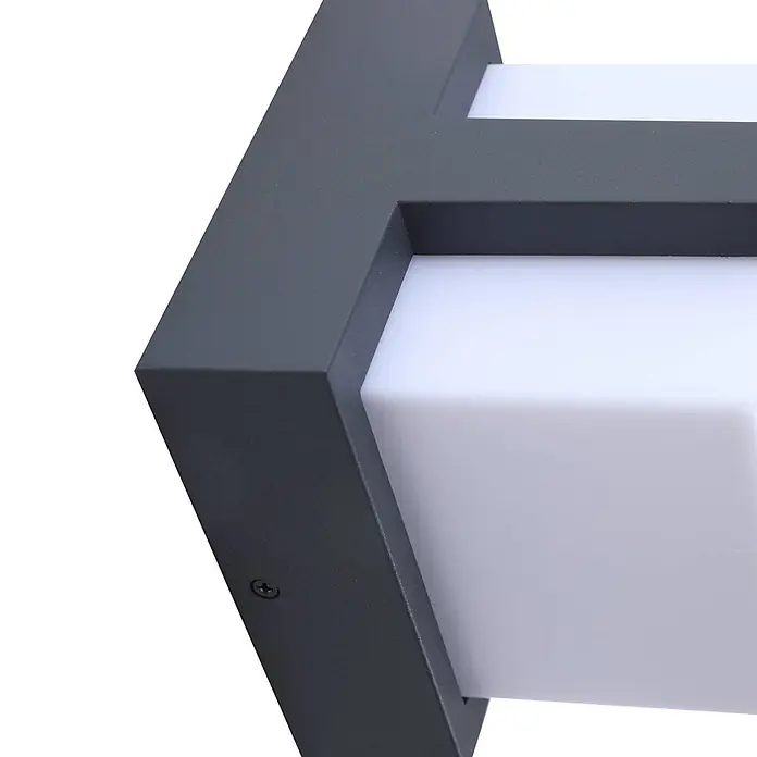 Lindby Außenwandleuchte Fyra - alu / grau / zink, weiß / opal, IP54