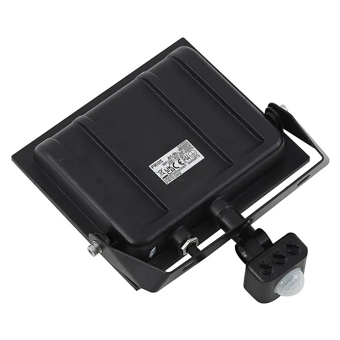 PRIOS LED Wandleuchte innen in schwarz, mit Bewegungsmelder, Wandstrahler -  - Schwarzer LED-Fluter mit integriertem Bewegungsmelder für den Außenbereich.