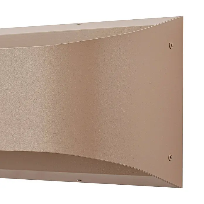 Lindby LED Wandleuchte aussen in beige, up down Aussenlampe Wand -  - Hellbraune, texturierte Außenwandleuchte mit indirekter Up/Down-Beleuchtung.
