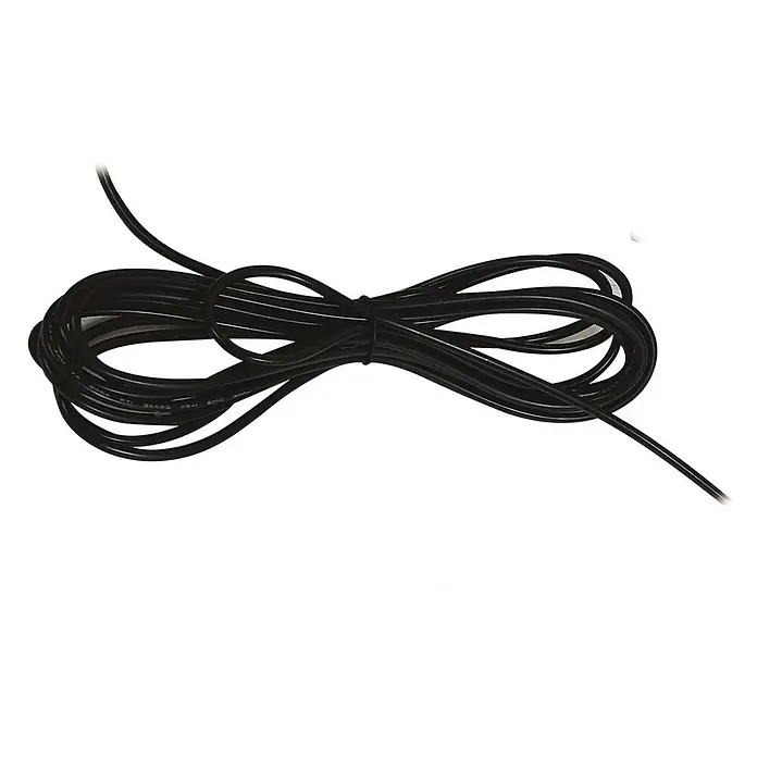 Lindby LED Solar Wandleuchte aussen in schwarz, Aussenlampe Wand -  - Schwarzes Kabel, ordentlich aufgerollt und mit einem Binder gesichert.