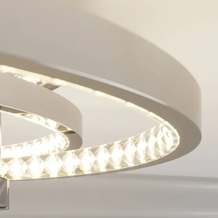 Lucande LED Deckenlampe Kristall dimmbar, Wohnzimmerlampe, Esszimmerlampe -  - Moderne, spiralförmige LED-Deckenleuchte in Chromoptik mit Kristalleffekt-Diffusoren und warmweißem Licht.