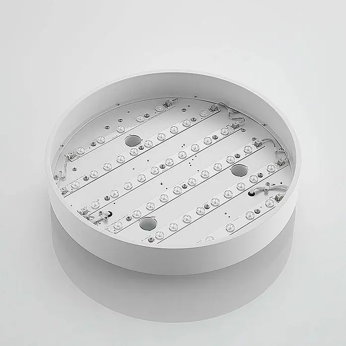 Arcchio LED Deckenlampe in weiß, Deckenleuchte rund -  - Runde weiße LED-Deckenleuchtenbasis mit sichtbaren internen LED-Streifen und Chips.