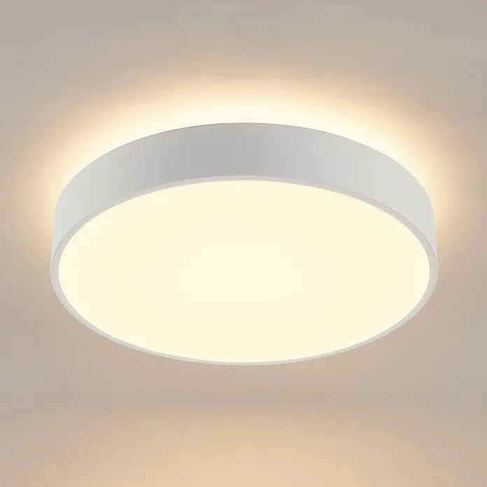 Arcchio LED Deckenlampe in weiß, Deckenleuchte rund -  - Runde weiße LED-Deckenleuchte mit warmweißem Lichtschein.