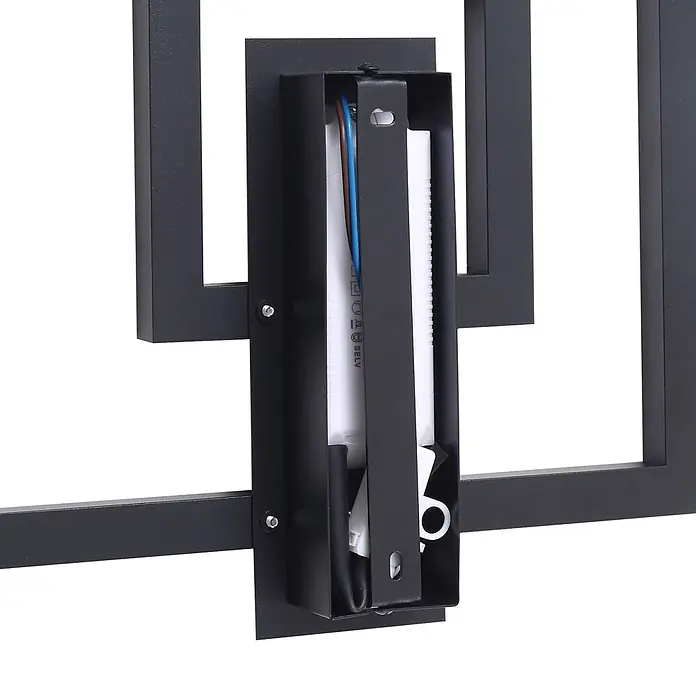Lindby LED Deckenlampe in schwarz, Deckenleuchte -  - Schwarze Wandleuchte aus Metall mit Innenverkabelung und Montagehalterung.